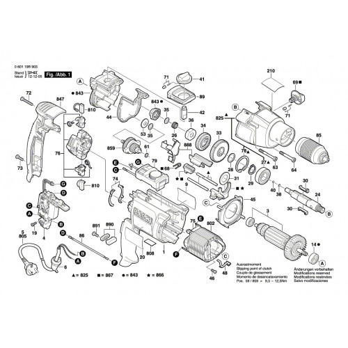 Запчасти для дрели Bosch GSB 20-2RET (060119B903)